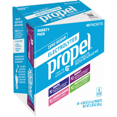 Propel Electrolytes Hydration Powder Mix Variety Pack, 40 Count