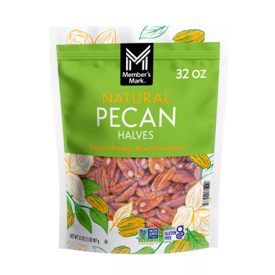 Member's Mark Natural Pecan Halves, Raw Unroasted, 32 oz