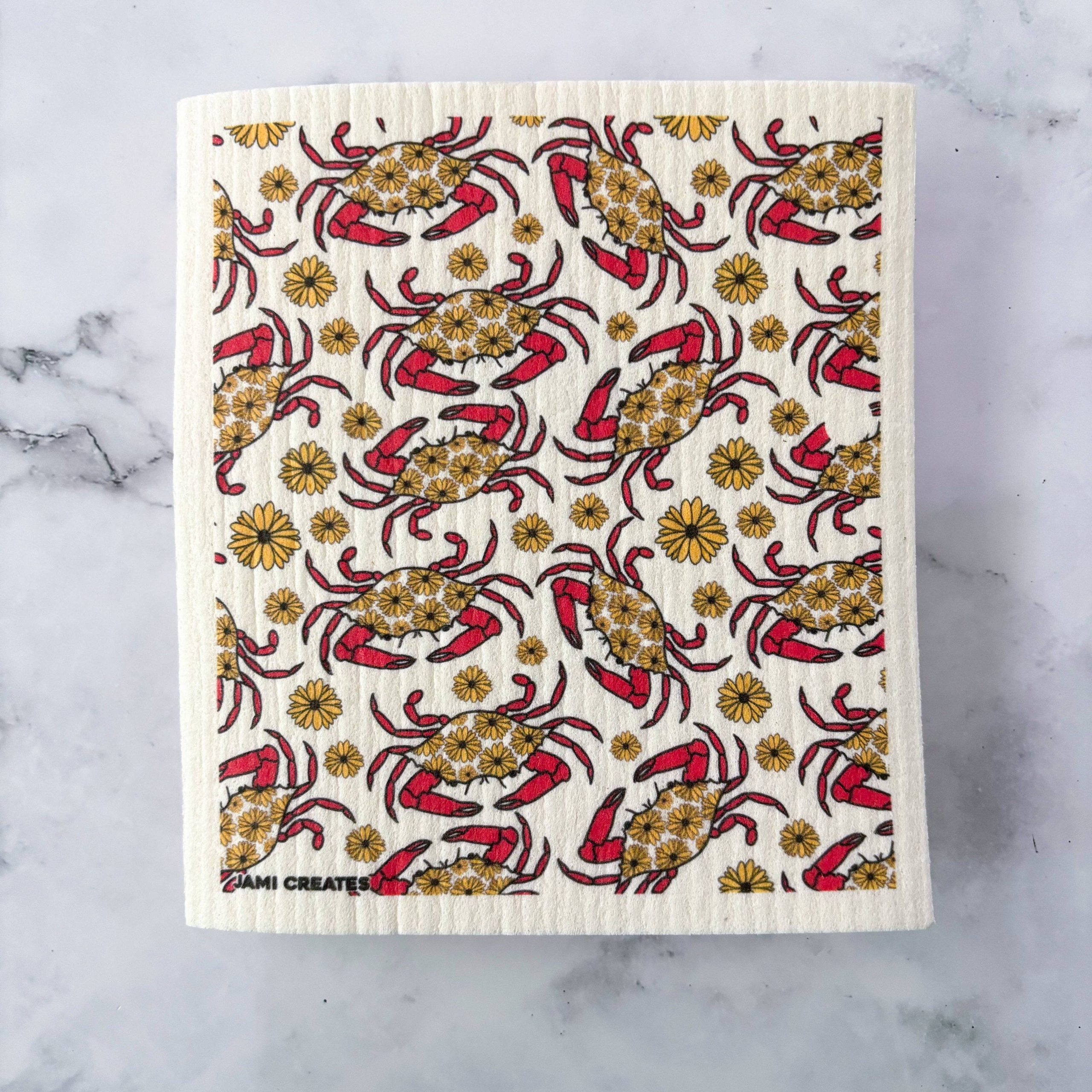 Jami Creates - Maryland Red Crab Swedish Dish Cloth