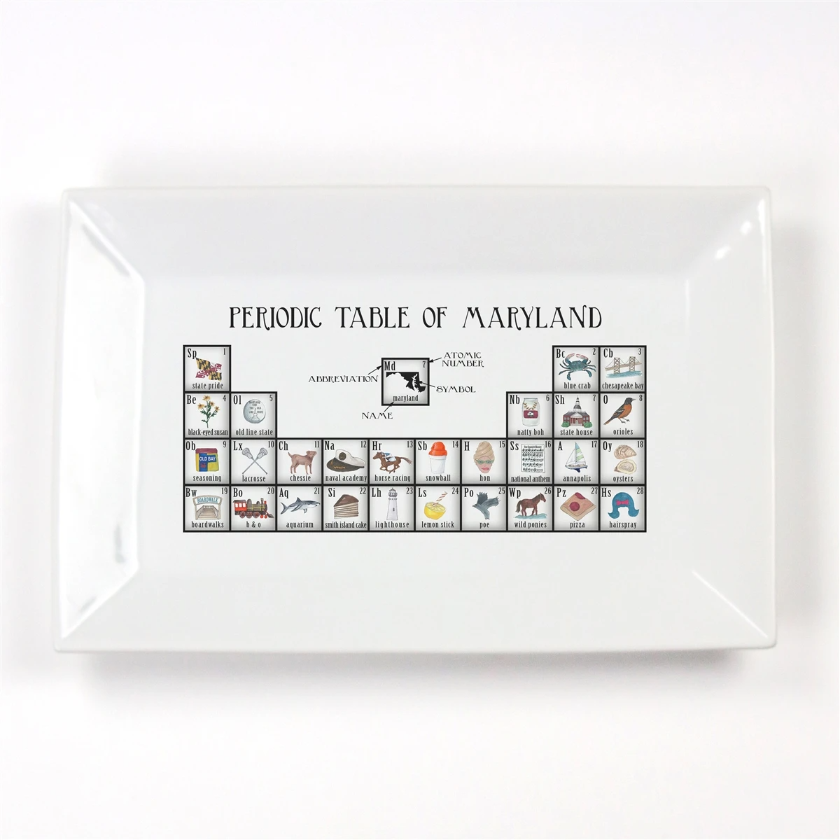 Dishique | Maryland Periodic Table Porcelain Platter