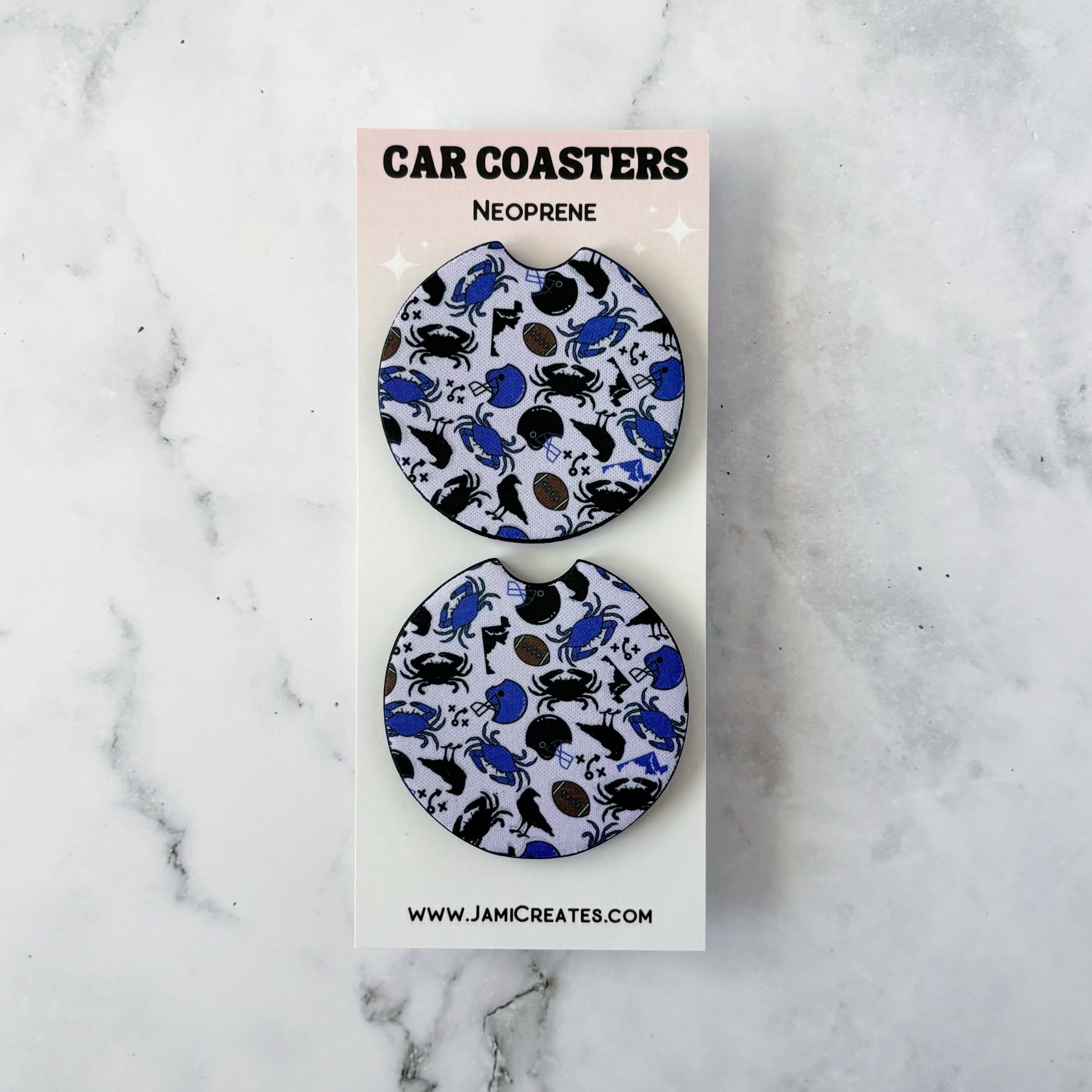Jami Creates - Baltimore Ravens Football Car Coasters