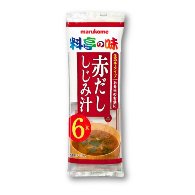 Marukome Fresh Miso Soup - Red Dashi Shijimi 6 Servings