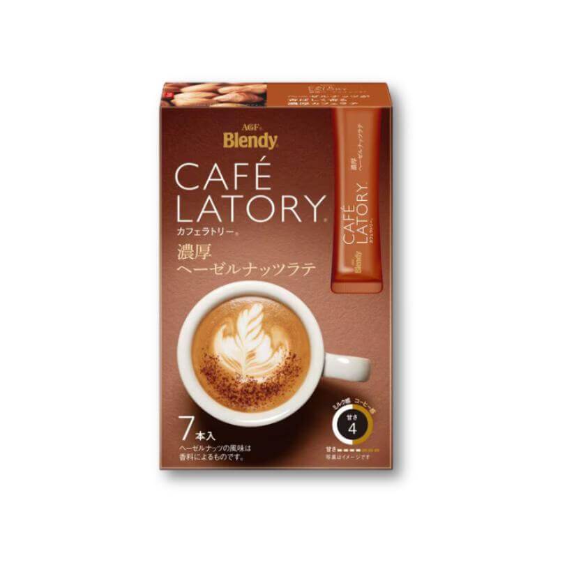 AGF Blendy Cafe Latory Stick Hazelnut Latte (Instant coffee) 7 Pieces