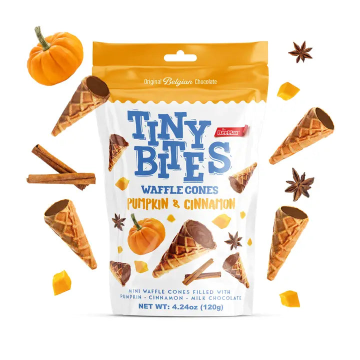 Tiny Bites Milk Chocolate Waffle Cones Pumpkin & Cinnamon