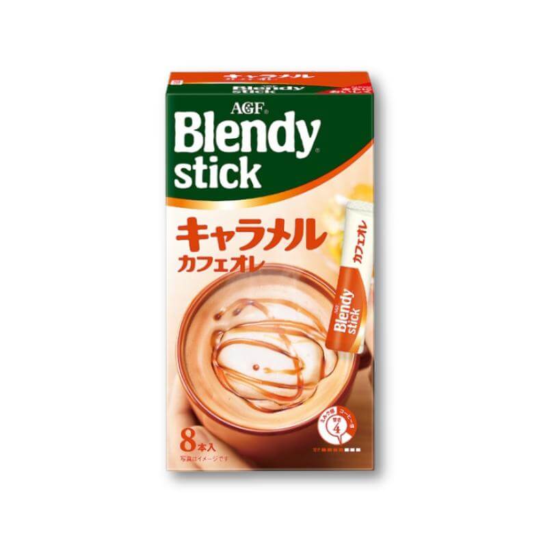 AGF Blendy Cafe Latory Stick Caramel Cafe Au Lait (Instant coffee) 8 Pieces