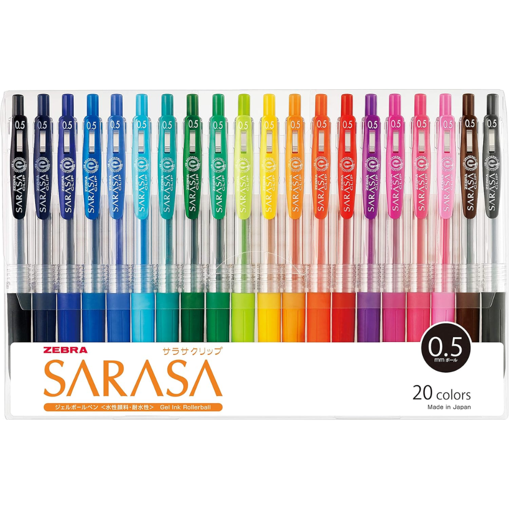Zebra Sarasa Clip 0.5mm Gel Pens 20 Color Set – Made in JAPAN - Tokyo Sakura Mall