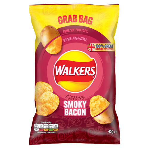 Walkers Sizzling Smoky Bacon