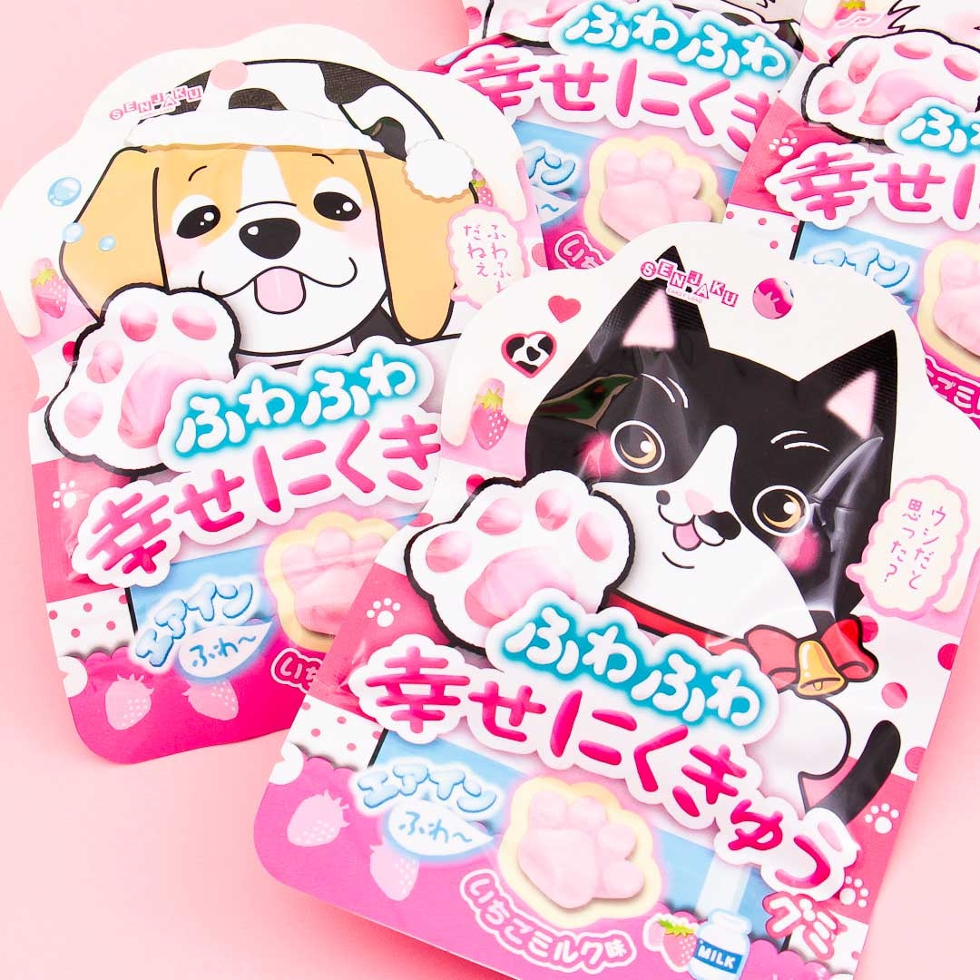Senjaku Happy Nikukyu Paw Gummy - Strawberry Milk