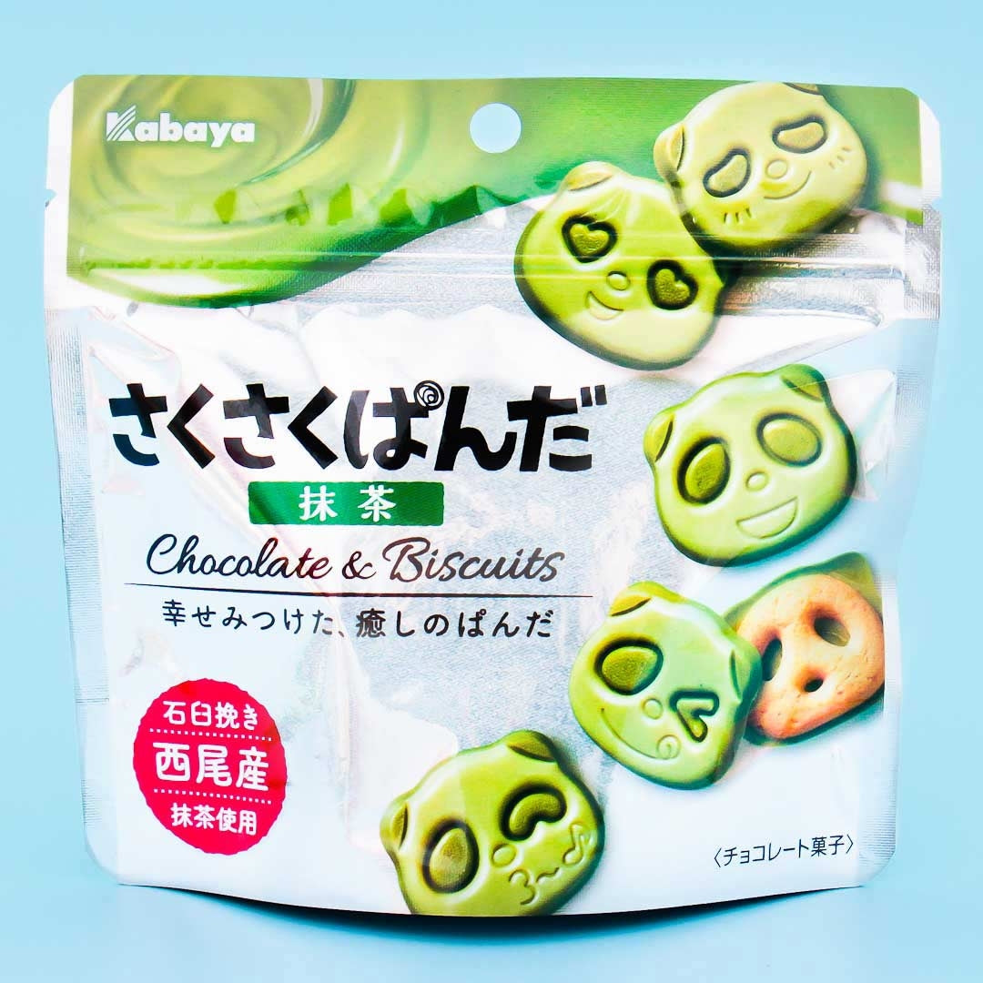Saku Saku Panda Chocolate Biscuits - Matcha