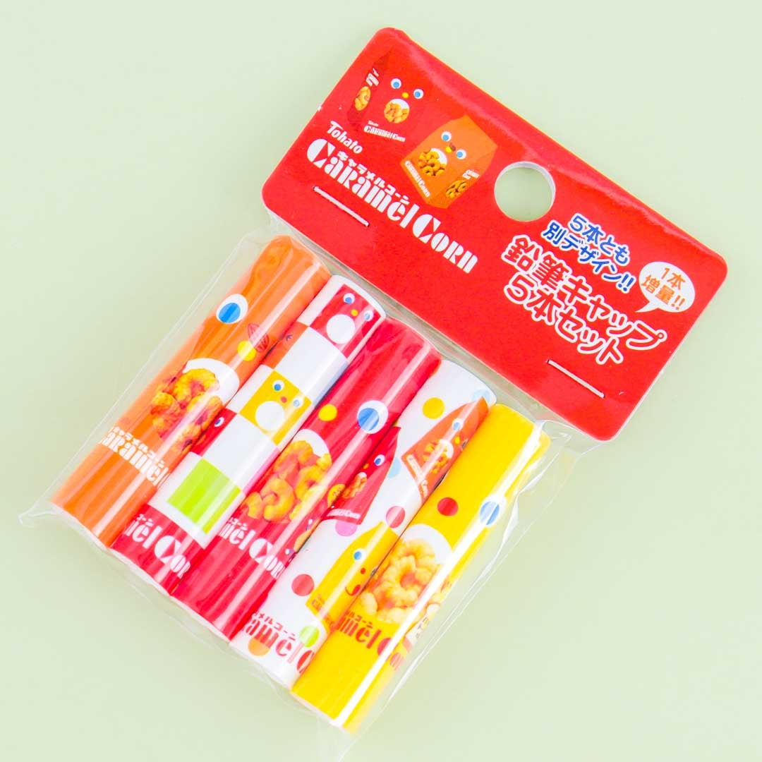 Tohato Caramel Corn Pencil Cap Set