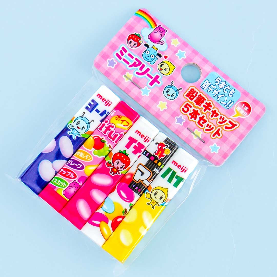 Meiji Assorted Candies Pencil Cap Set