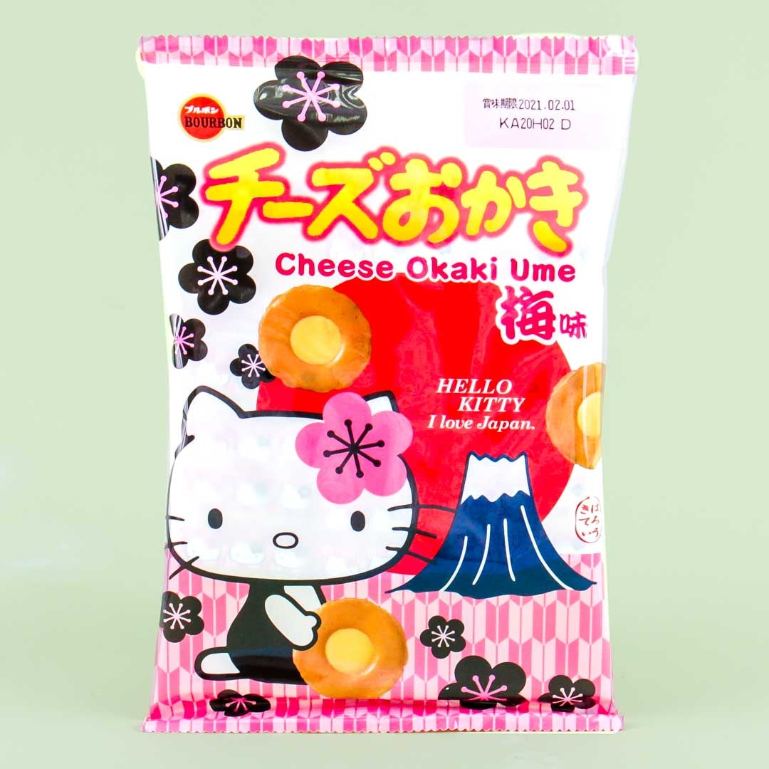 Bourbon Hello Kitty Cheese Okaki Rice Crackers - Plum