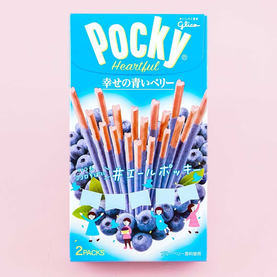 Pocky Heartful Biscuit Sticks - Blueberry