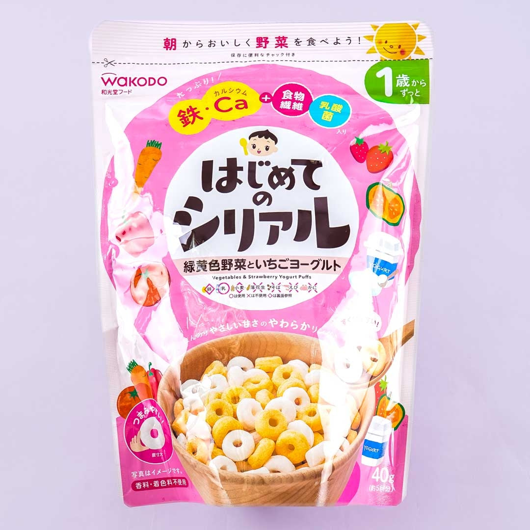 Wakodo First Cereal Baby Puffs - Vegetables & Strawberry Yogurt