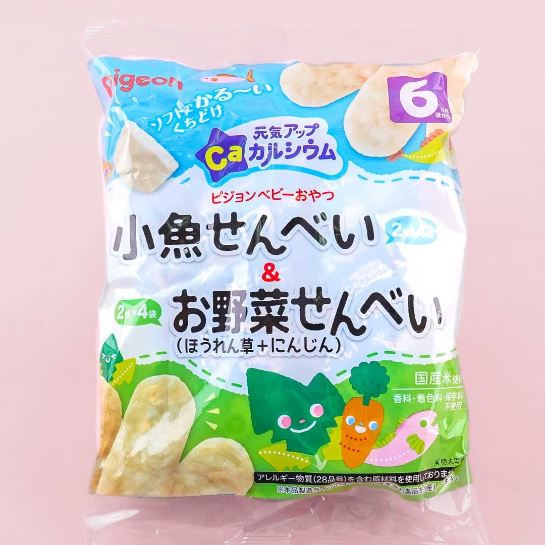 Pigeon Baby Energetic Up Ca Rice Crackers - Small Fish & Vegetables