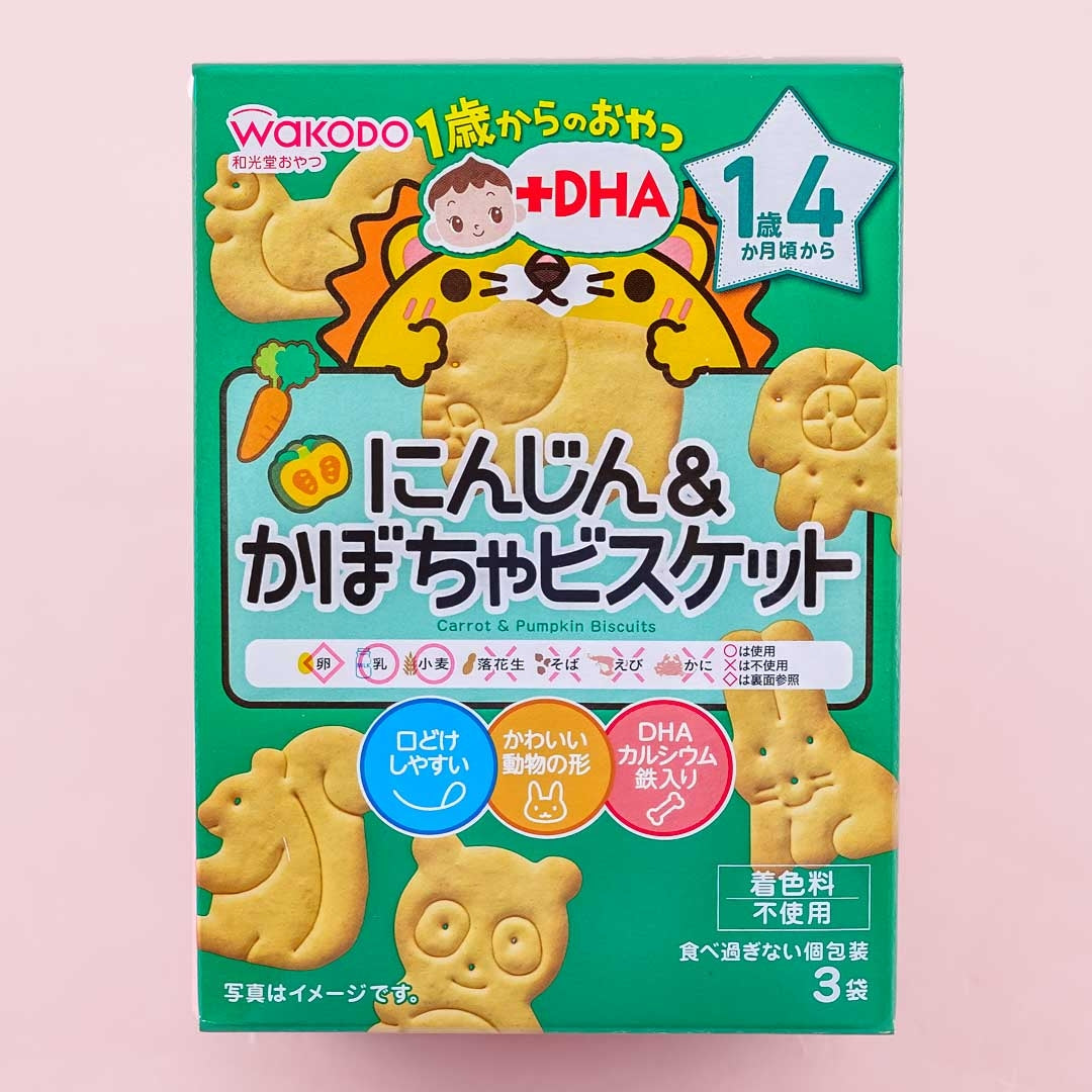 Wakodo Baby +DHA Carrot & Pumpkin Biscuits