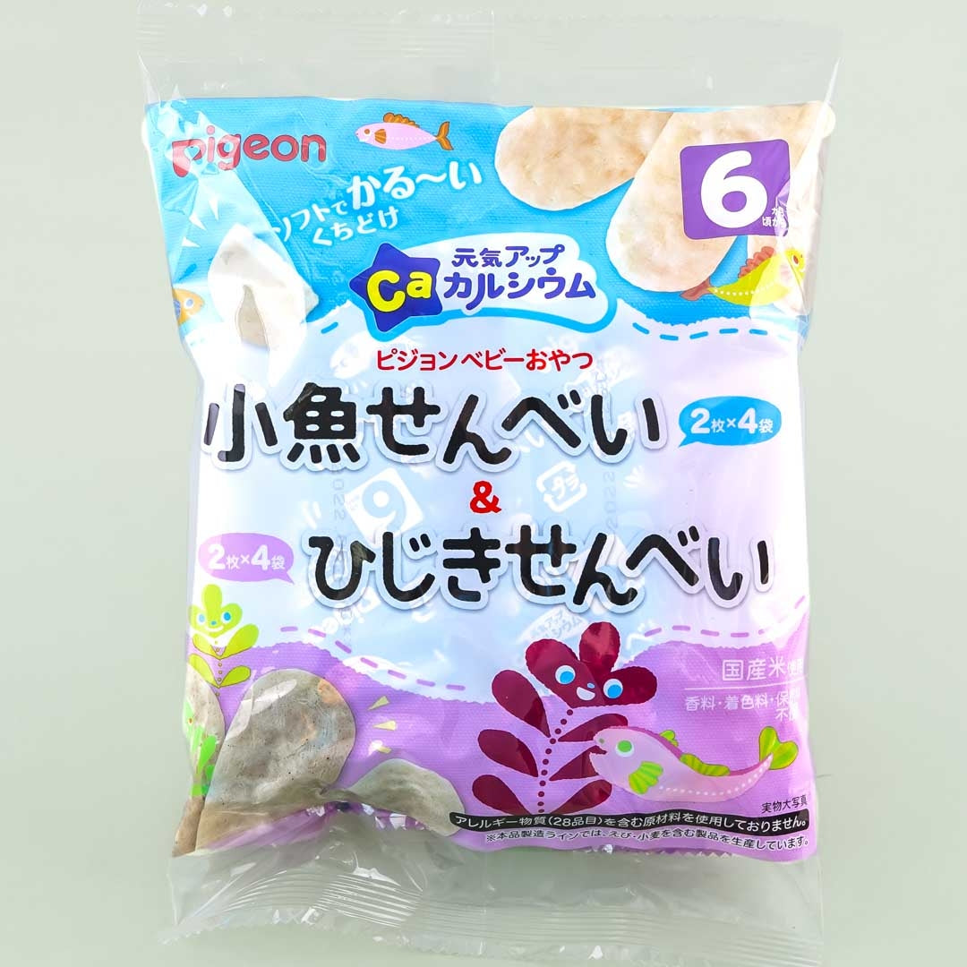 Pigeon Baby Energetic Up Ca Rice Crackers - Small Fish & Hijiki