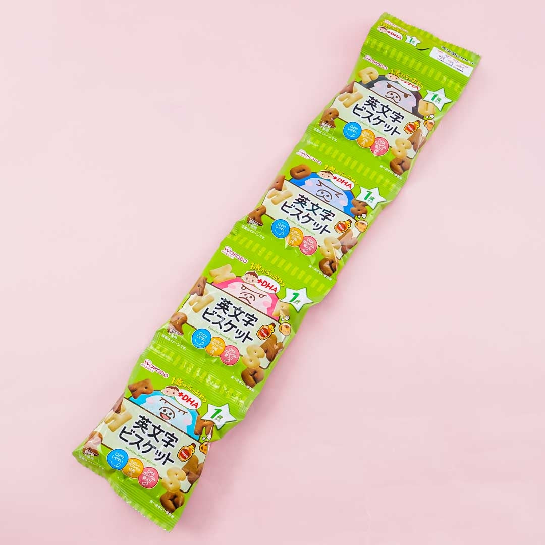 Wakodo 1 Year Old+ DHA Alphabet Biscuits - 4pcs