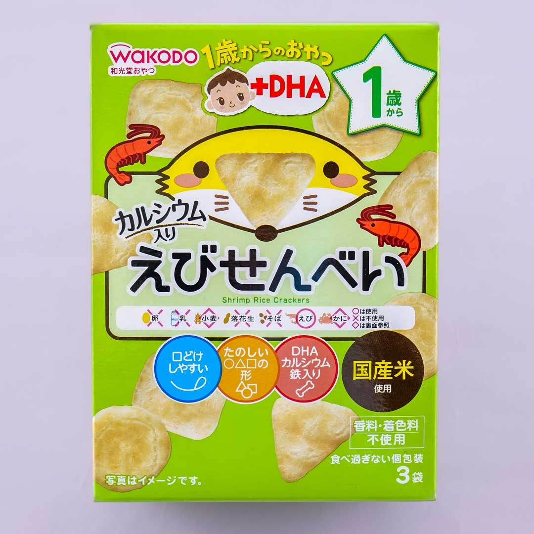 Wakodo Baby +DHA Shrimp Rice Crackers
