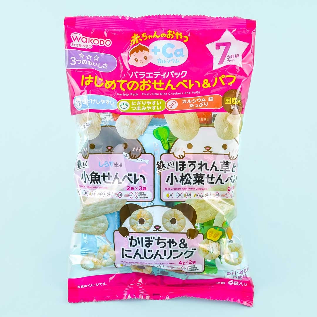 Wakodo Baby +Ca Rice Crackers Snacks Variety Pack