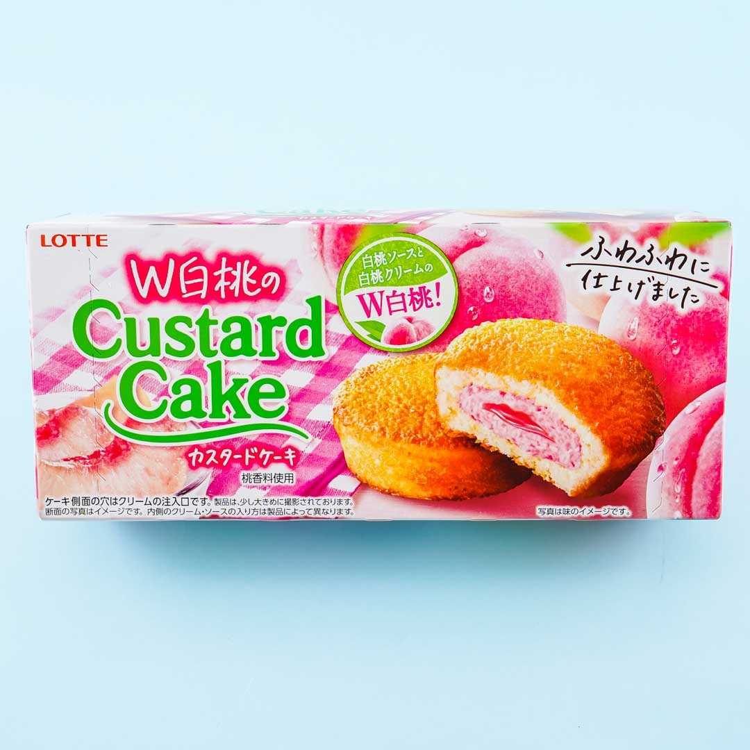 Lotte W Custard Cake - White Peach