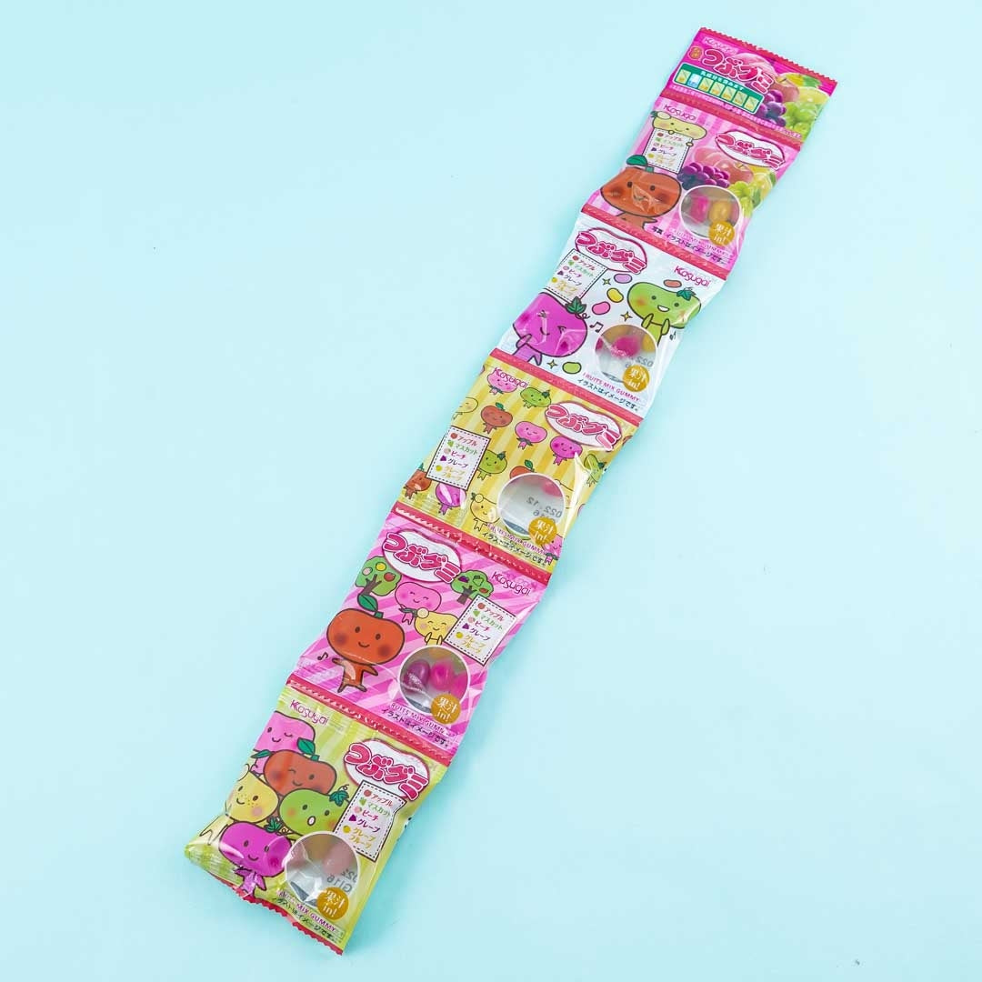 Kasugai Tsubu Fruit Mix Gummy Candy Set - 5 pcs