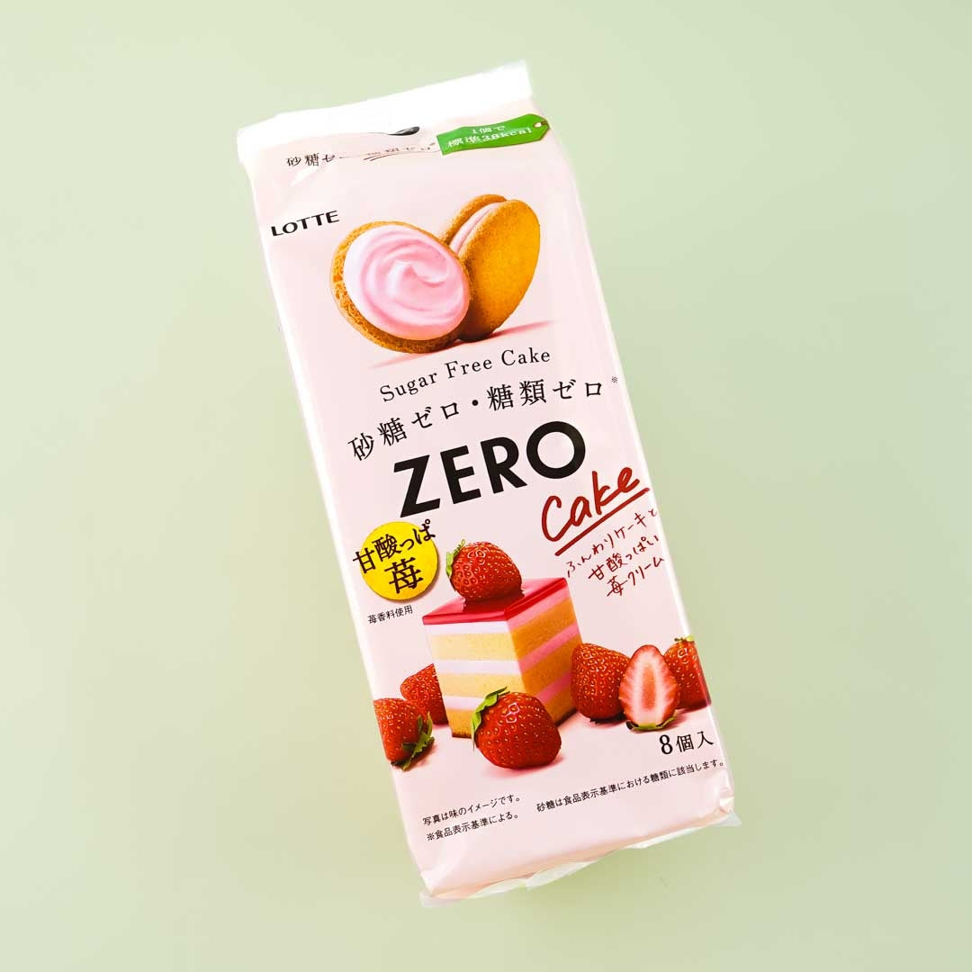 Lotte Zero Sugar-Free Cake Snacks - Sweet and Sour Strawberries