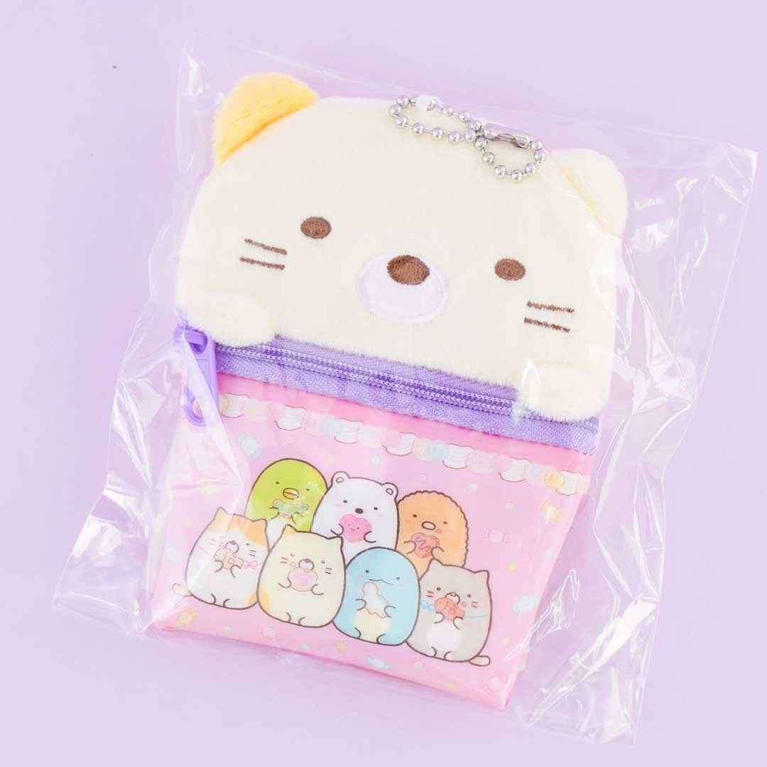Sumikko Gurashi Fluffy Pouch With Candy - Neko