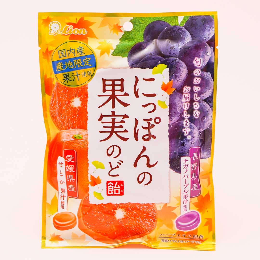 Lion Japanese Fruits Throat Lozenges - Setoka & Nagano Purple Grapes