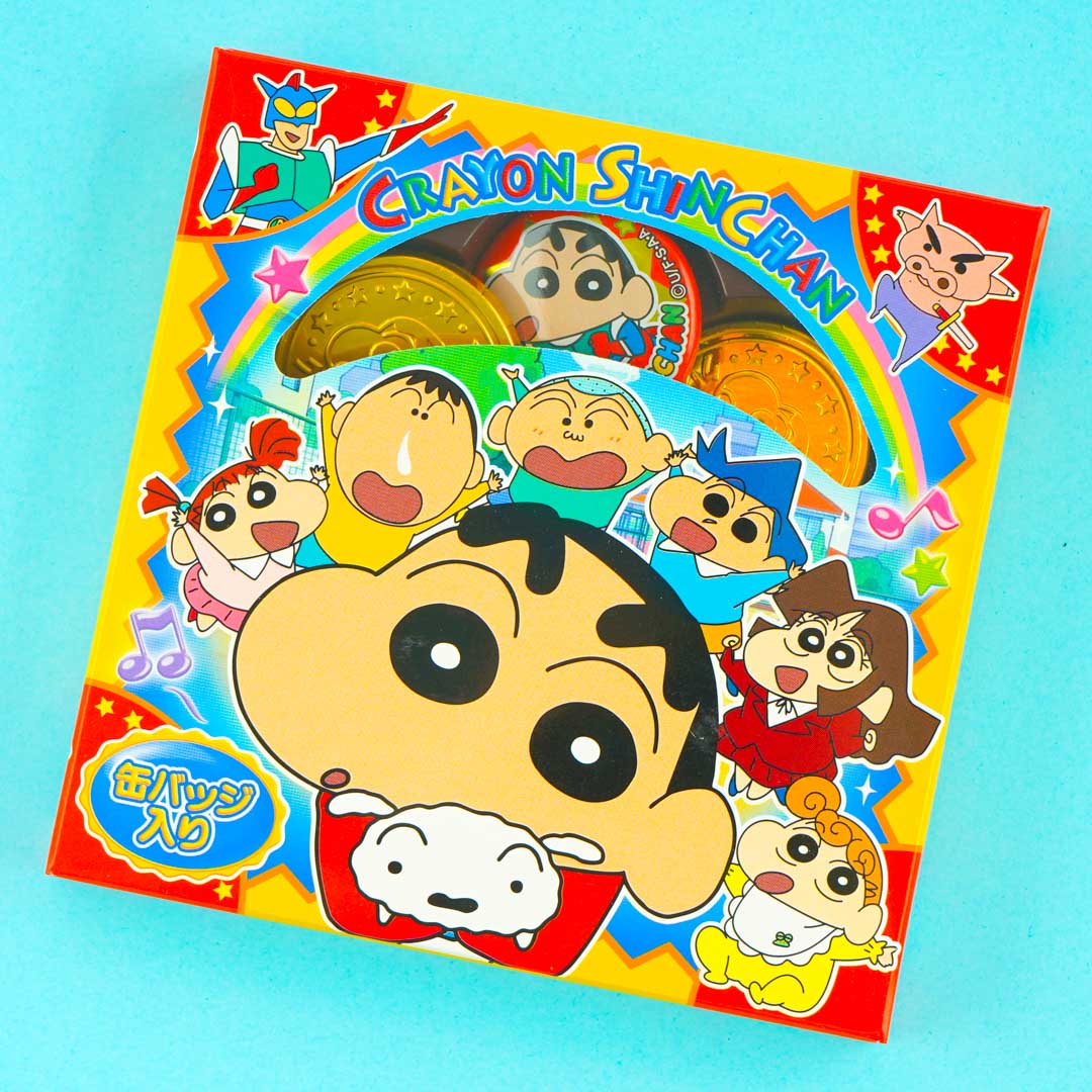 Crayon Shin-Chan Chocolate Coins & Badge