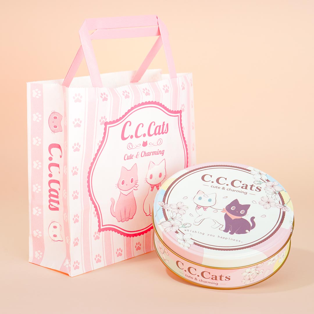 C.C. Cats Sweets Round Tin With Gift Bag