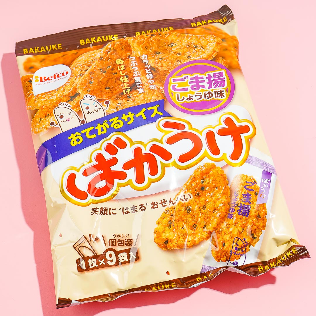 Befco Bakauke Rice Crackers - Fried Sesame & Soy Sauce / 9 Pcs