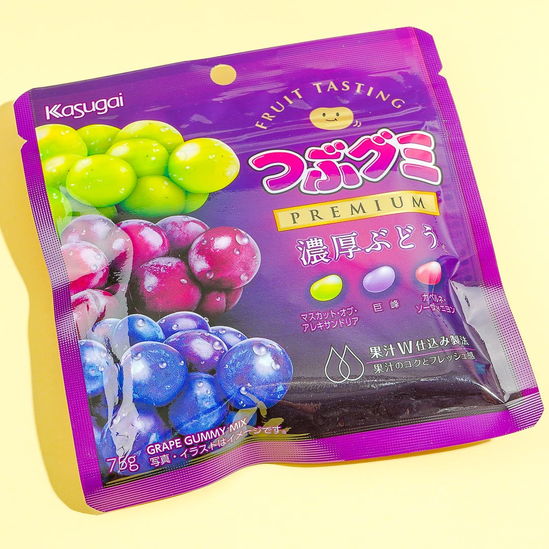 Kasugai Tsubu Premium Gummy Candy - Rich Grapes