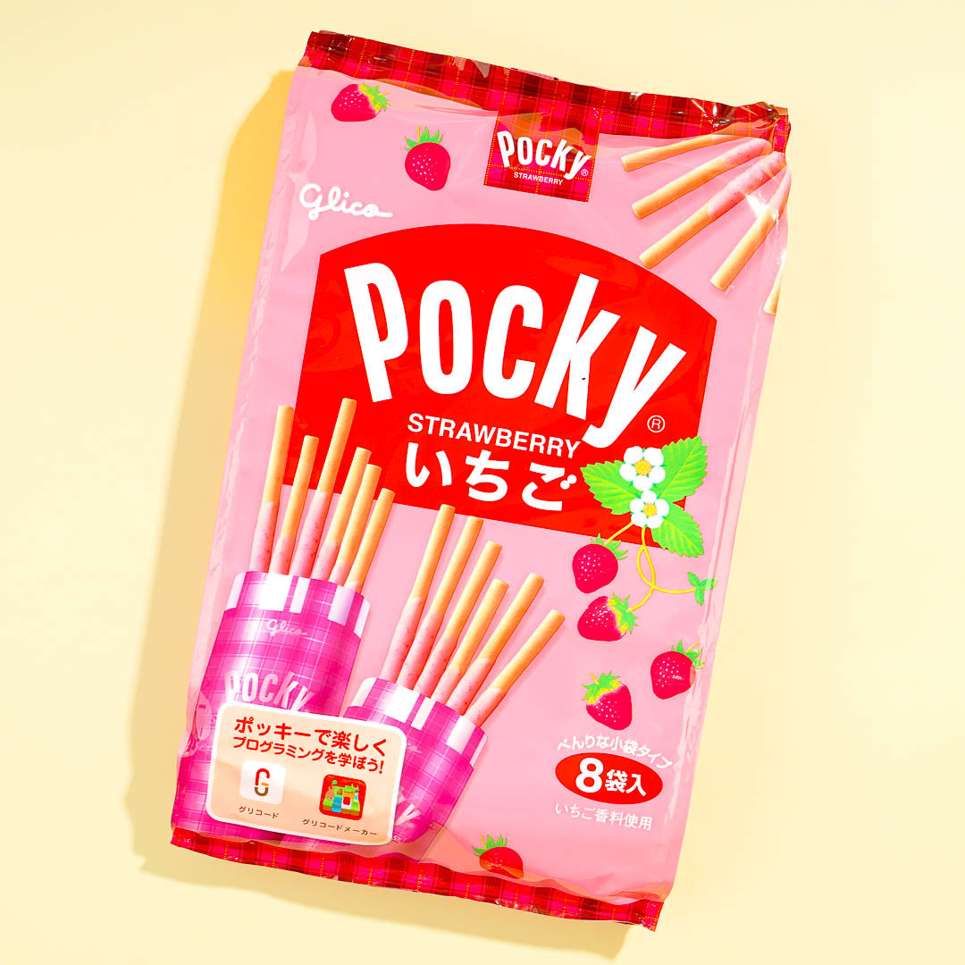 Giant Strawberry Pocky Biscuit Sticks Pack - 8 pcs