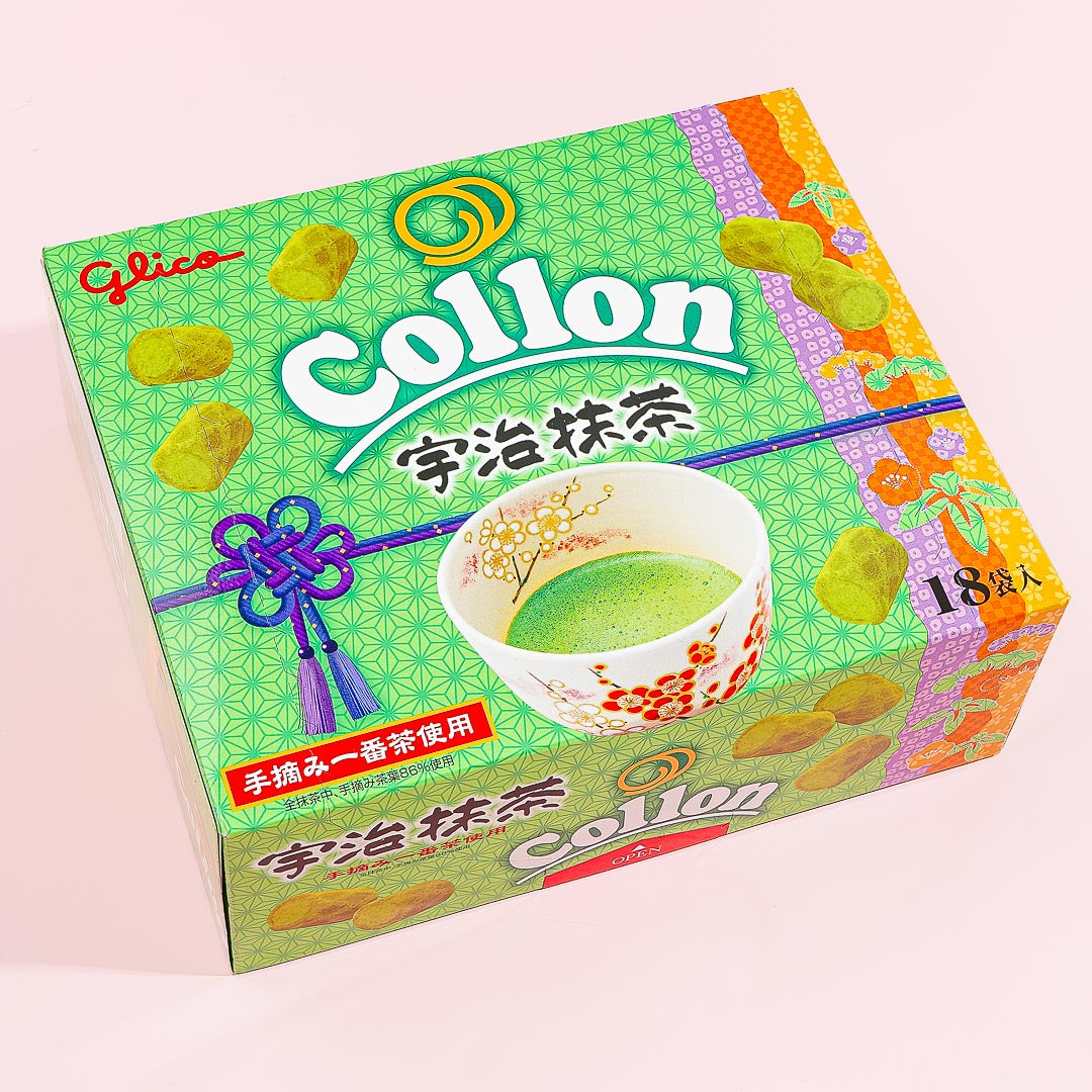 Glico Collon Biscuit Roll Box - Uji Matcha