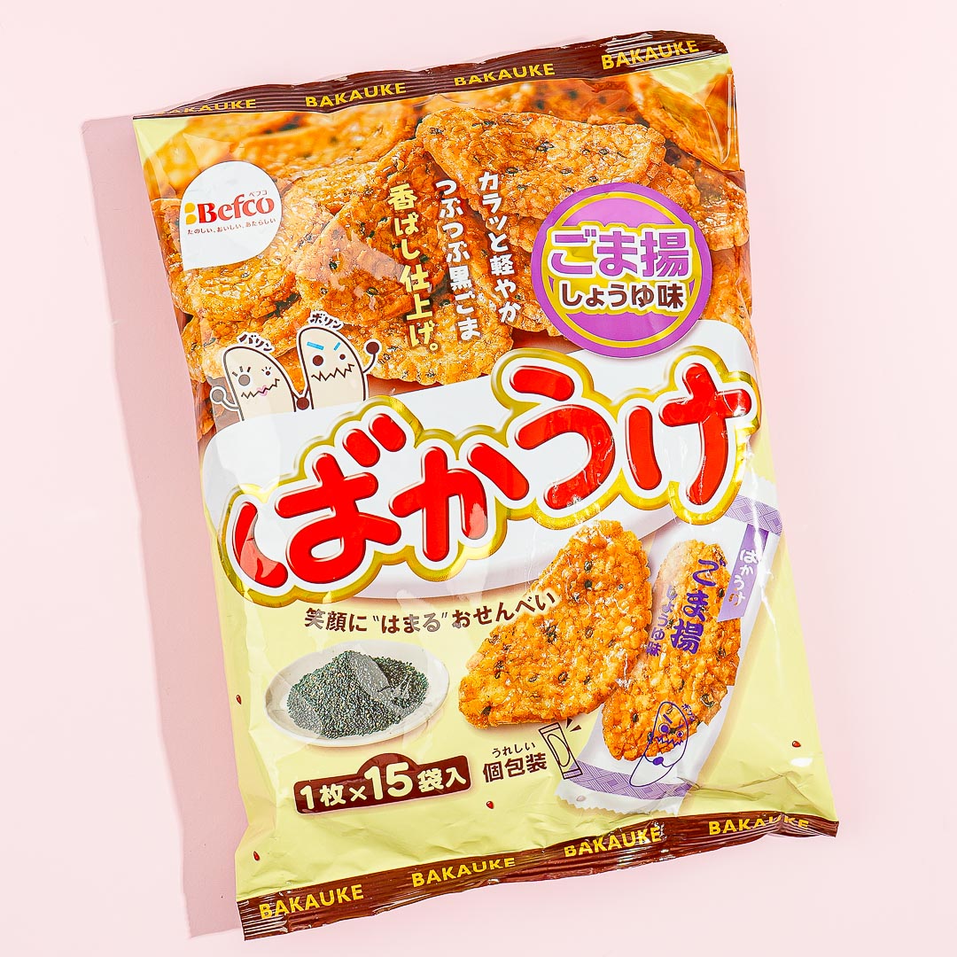 Befco Bakauke Rice Crackers - Fried Sesame & Soy Sauce / 15 Pcs