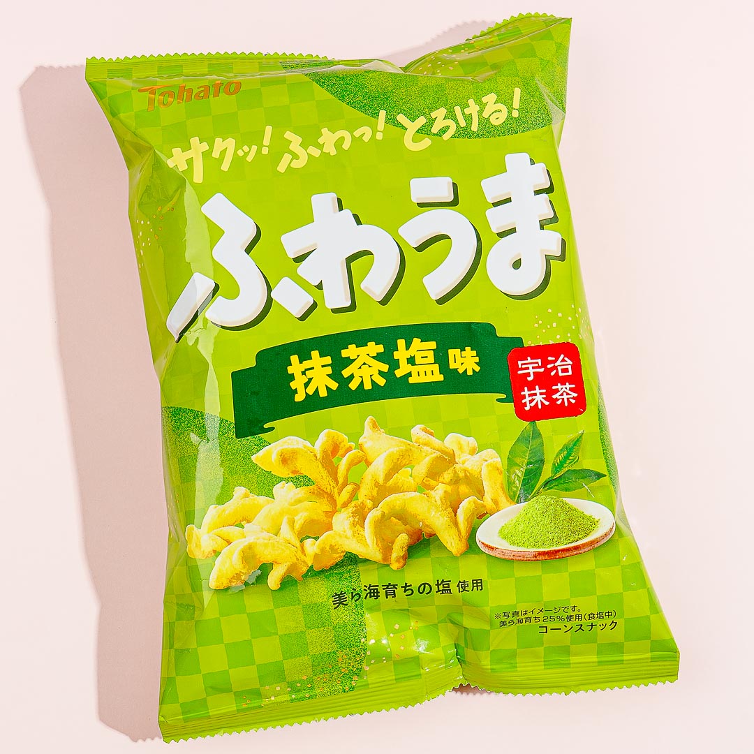 Tohato Fuwauma Salty Corn Snacks - Matcha Salt