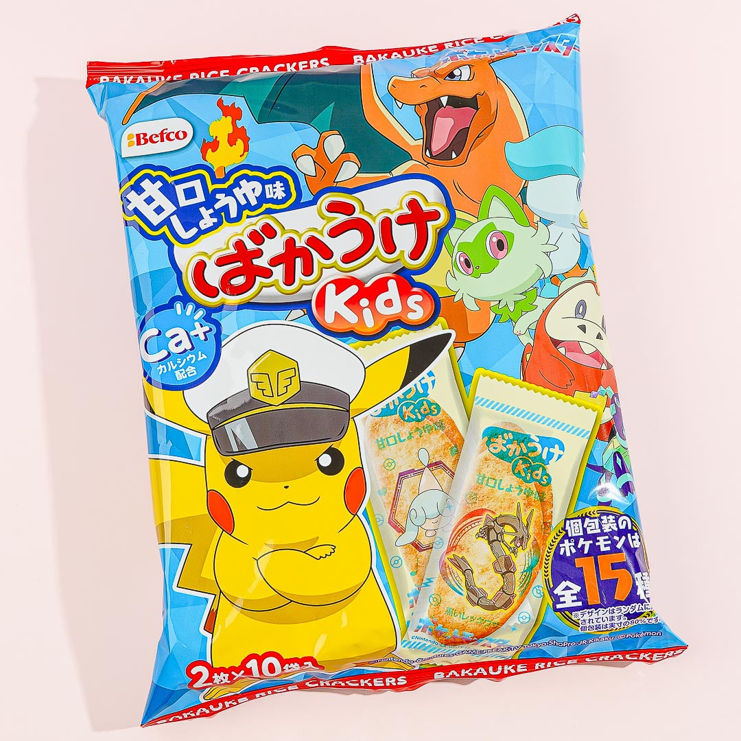 Pokemon Bakauke Kids Rice Crackers - Sweet Soy Sauce