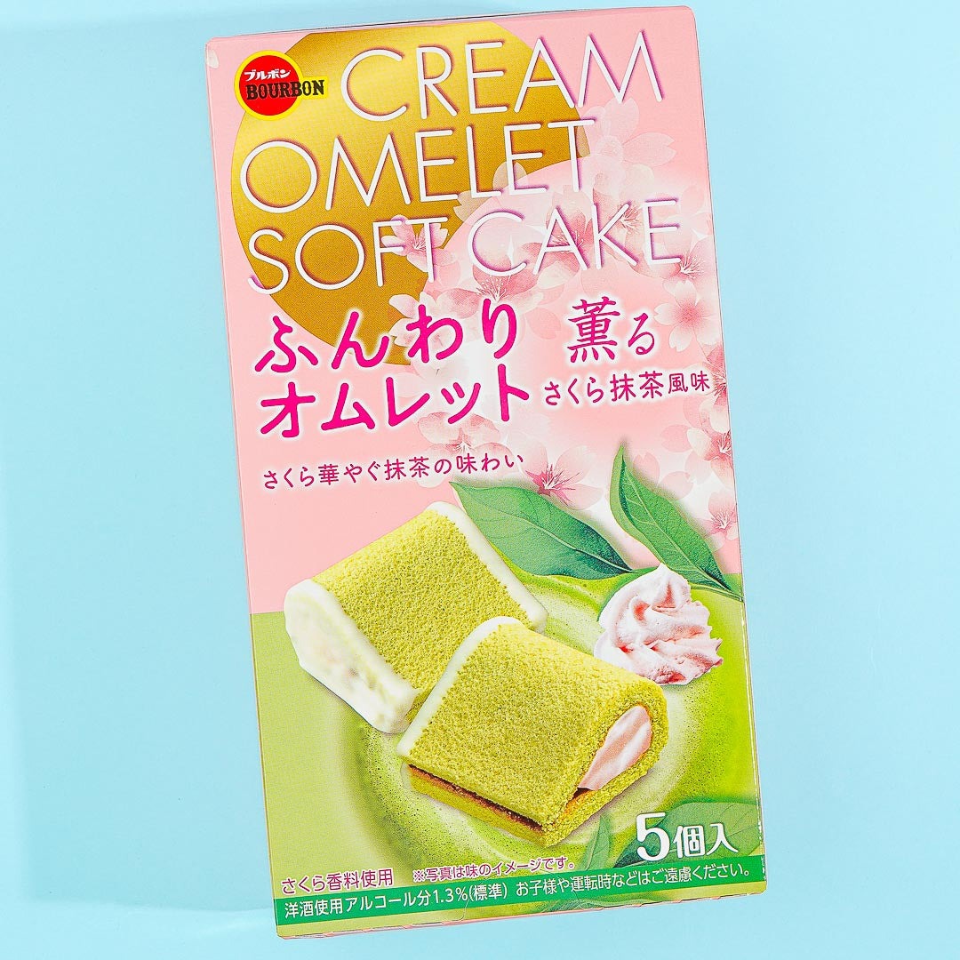 Bourbon Cream Omelet Soft Cake - Sakura Matcha