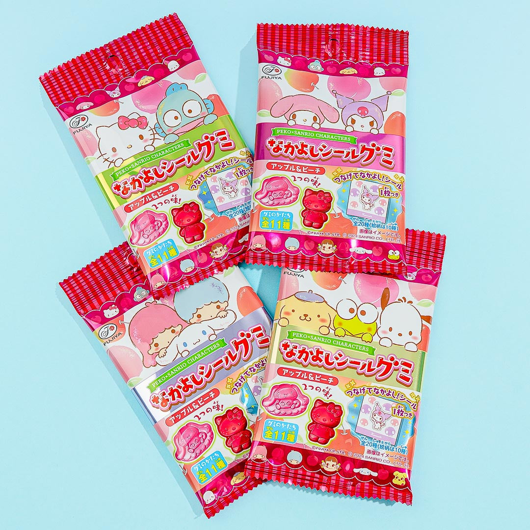 Peko-Chan x Sanrio Characters Nakayoshi Seal Gummy - Apple & Peach