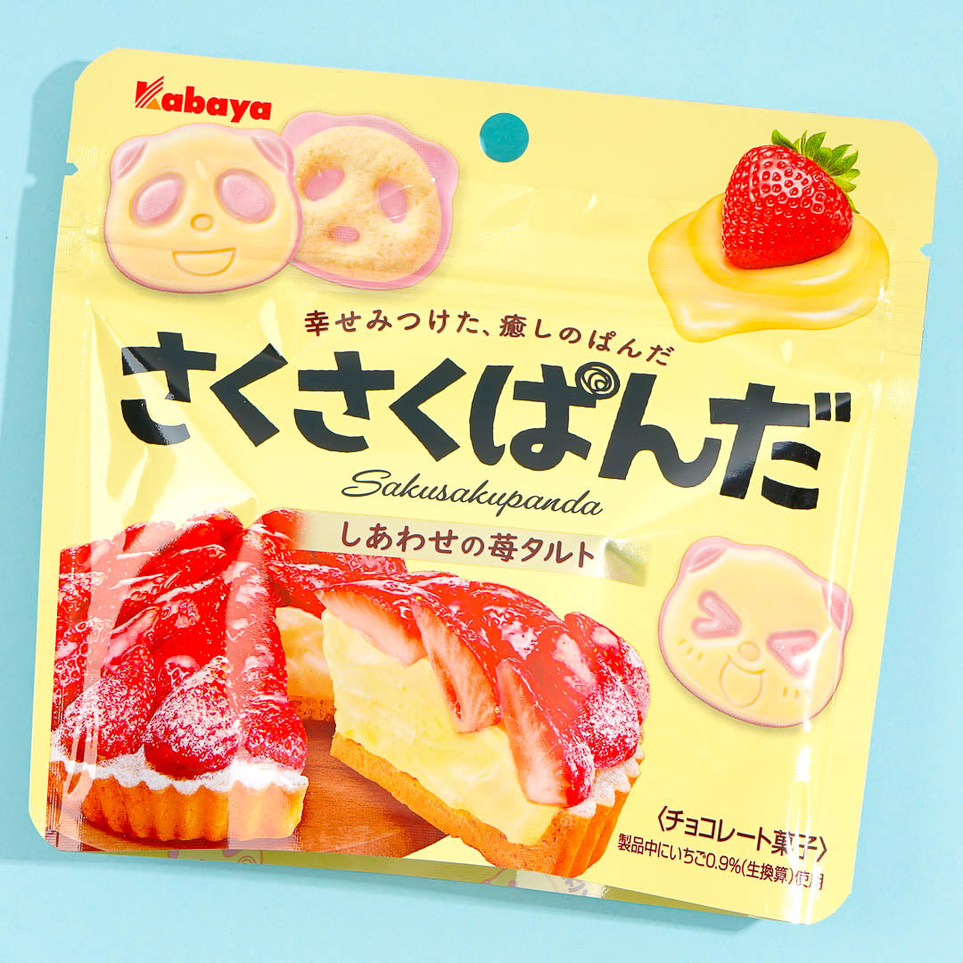 Saku Saku Panda Chocolate Biscuits - Strawberry Tart