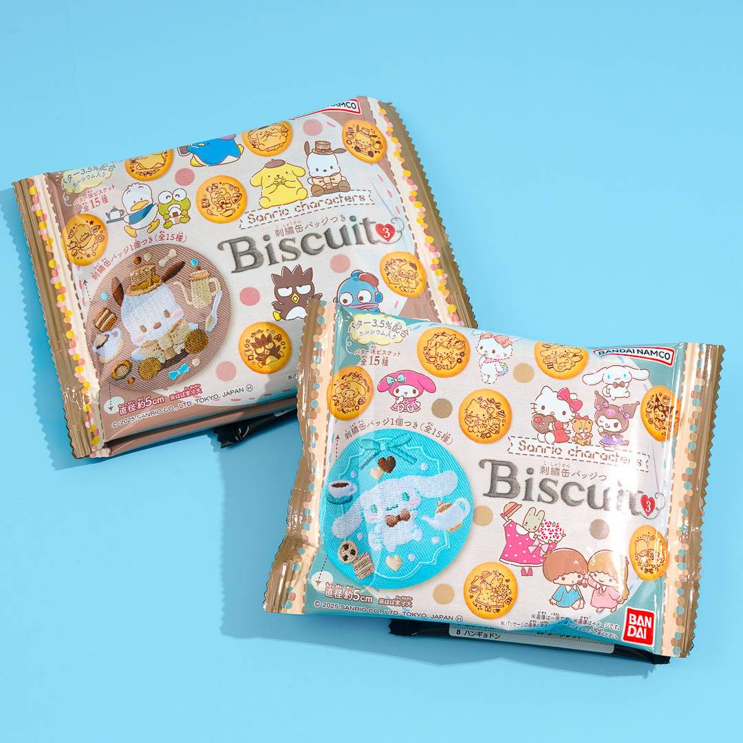Sanrio Characters Tea Time Biscuits With Embroidered Can Badge