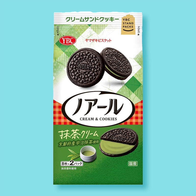 Noir Black Cocoa Cookie Sandwiches - Matcha Cream