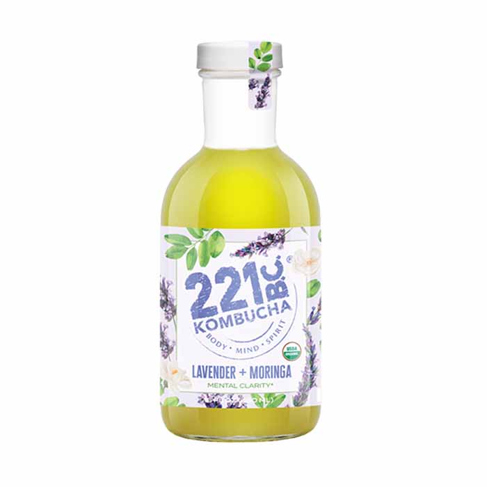 221Bc Kombucha - Kombucha Moringa Lavendar, 16oz | Pack of 6