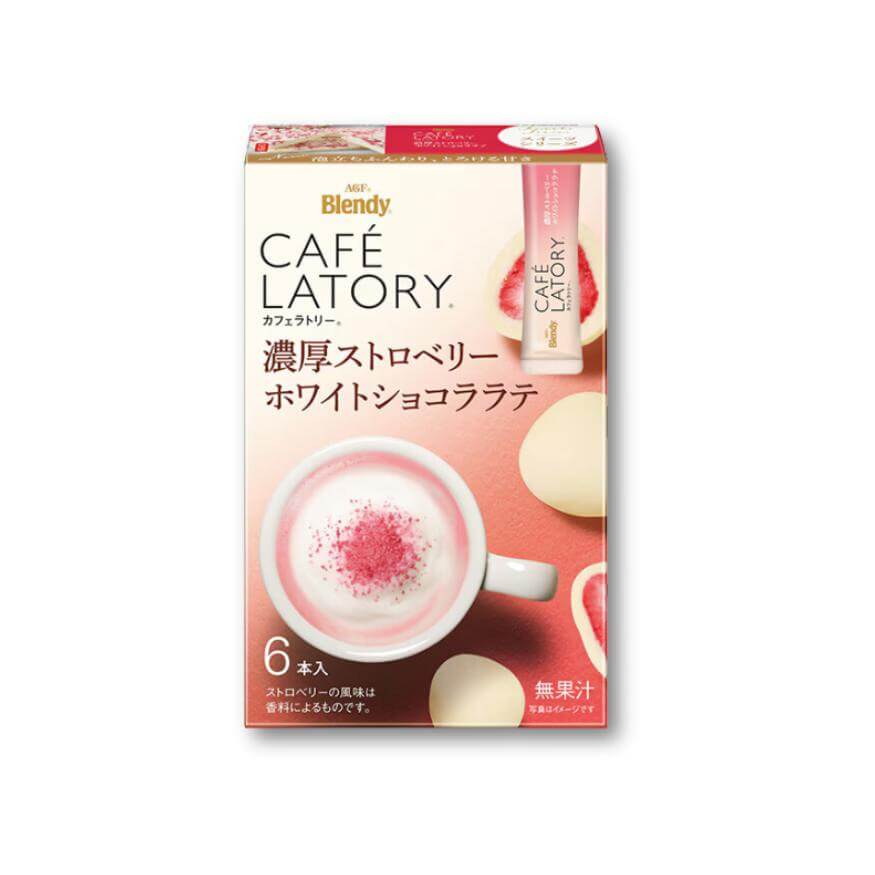 AGF Blendy Cafe Latory Stick Strawberry White Chocolate Latte - 6  Pieces