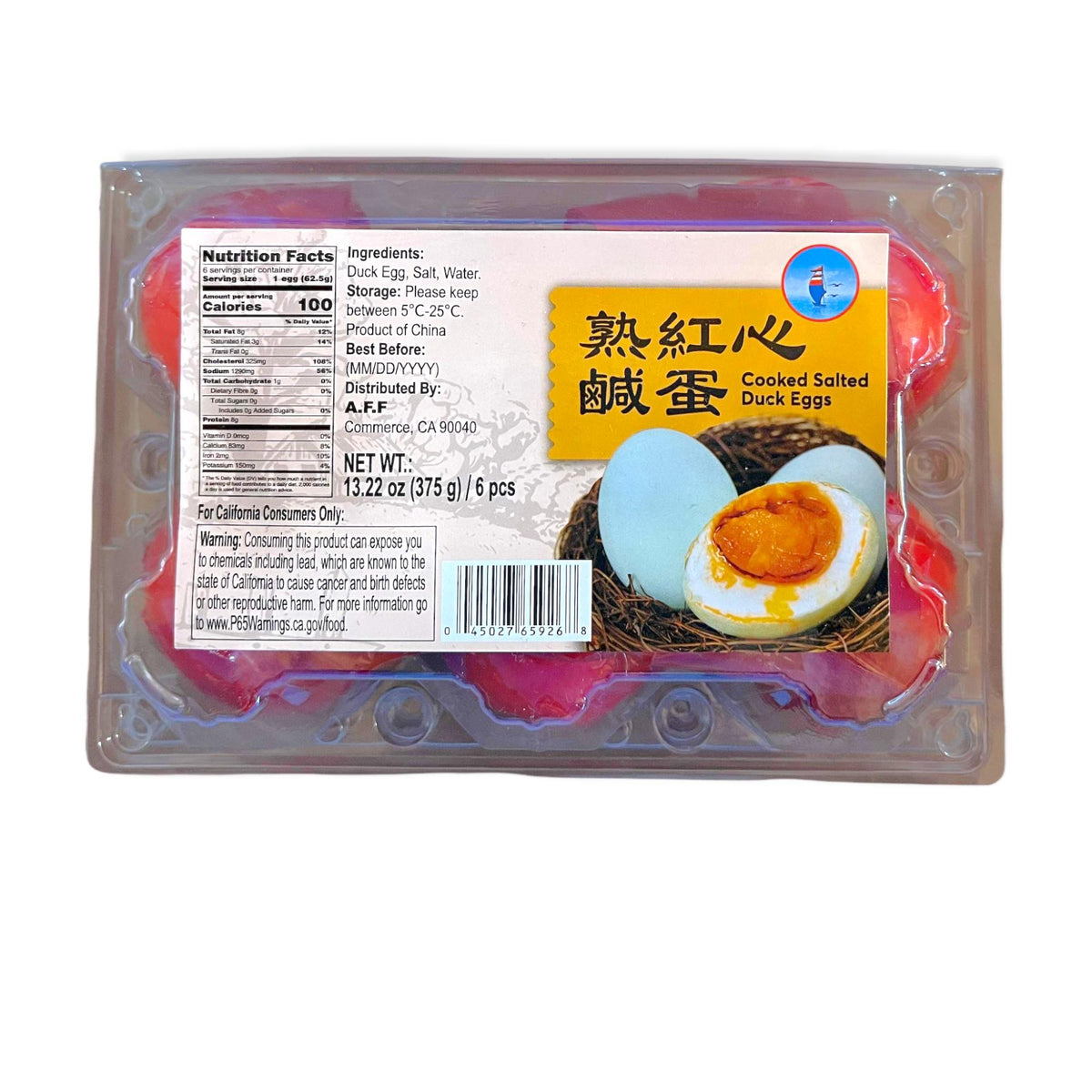 Hocean Cooked Salted Duck Eggs - Itlog Na Pula - 6pcs - 375 G
