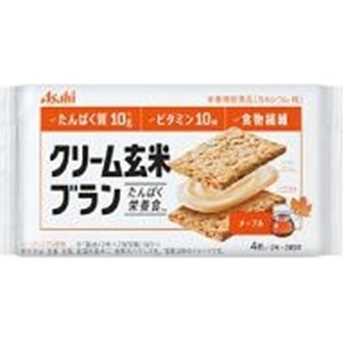 Asahi, Cream Bran, Wheat Bran & Brawn Rice Sandwiches with Cream, "Maple", 2pcs in 1 bag. 72g