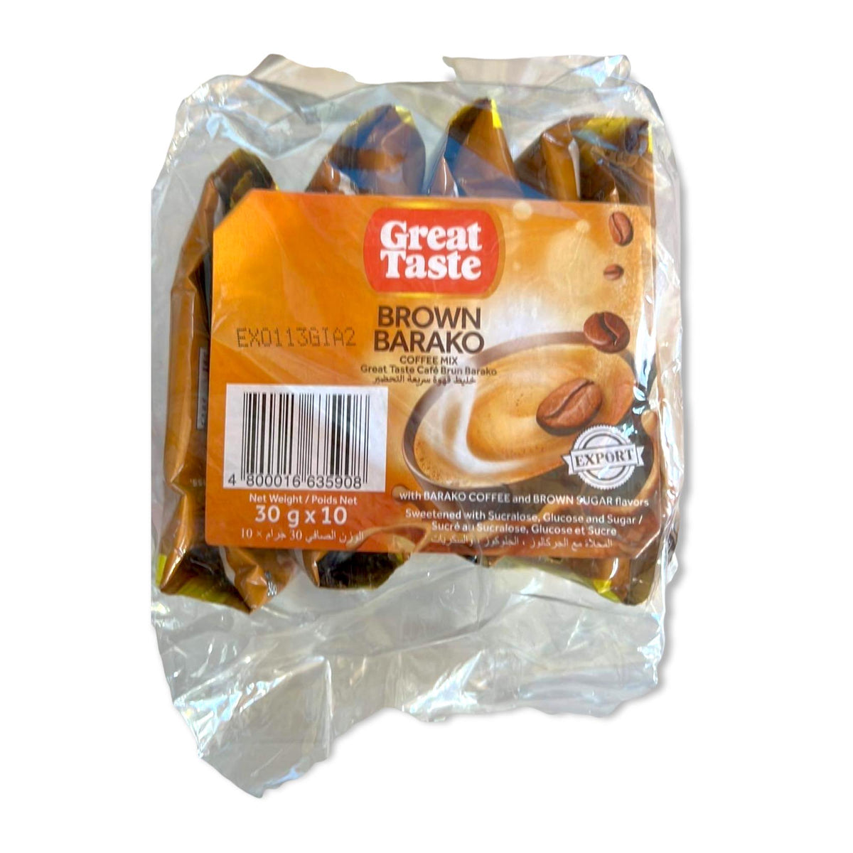 Great Taste - Brown Barako Coffee Mix - 10 Pack Sachet - 300 G