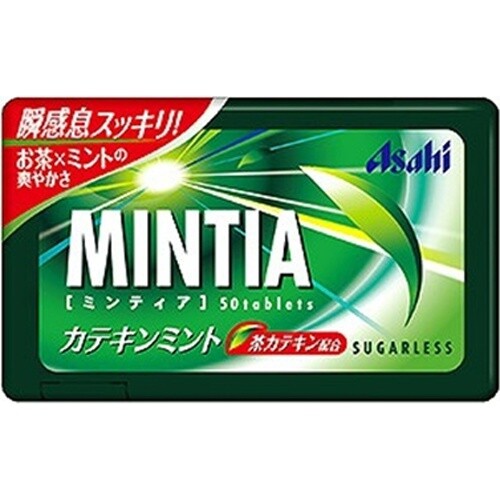 Asahi, Mintia, Tiny Sugar Free Tablet Candy, Catechin Mint, Green Tea, 50 pcs in 1 pack