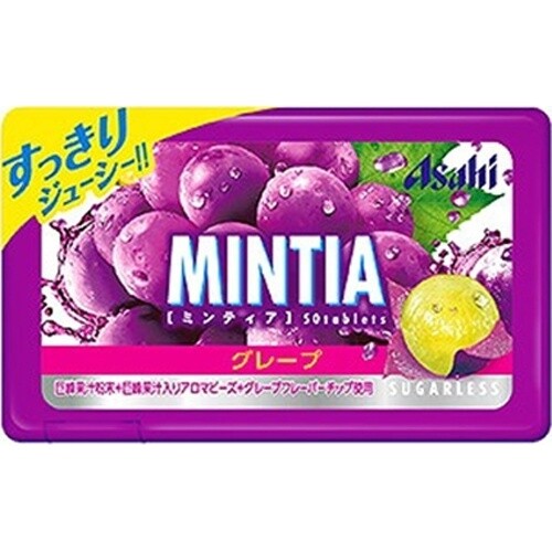 Asahi, Mintia, Tiny Sugar Free Tablet Candy, Grape Flavor, 50 pcs in 1 pack